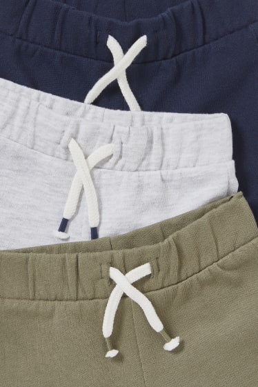 Neonati - Confezione da 3 - shorts di felpa per neonati - kaki