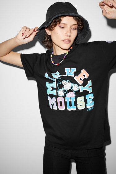 Mujer - CLOCKHOUSE - camiseta - Mickey Mouse - negro