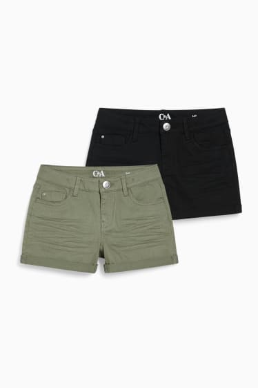 Kinderen - Set van 2 - shorts - groen