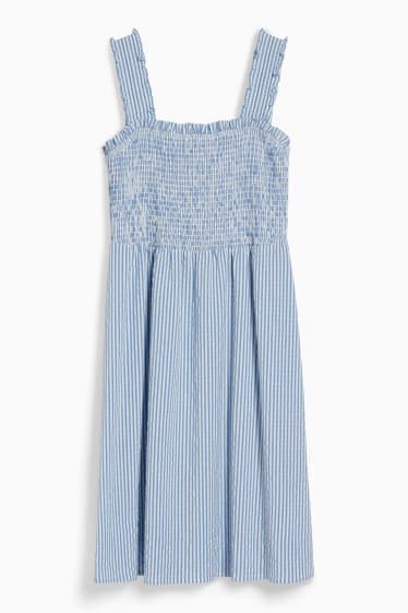 Mujer - Vestido fit & flare - de rayas - blanco / azul claro