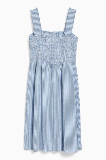Mujer - Vestido fit & flare - de rayas - blanco / azul claro