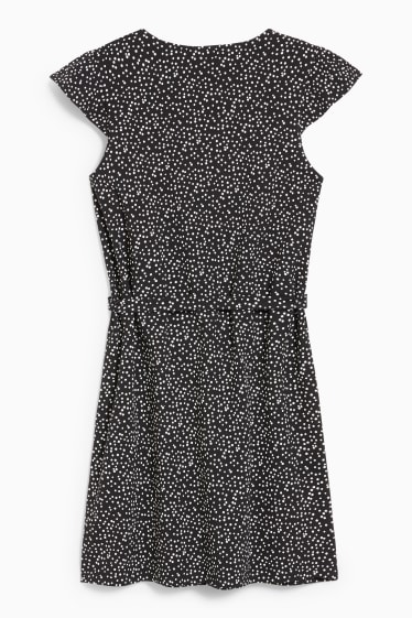 Dámské - Pouzdrové šaty - LYCRA® - puntíkované - černá
