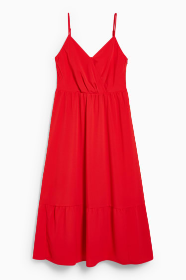 Dames - Fit & flare-jurk - gerecyclede stof - rood