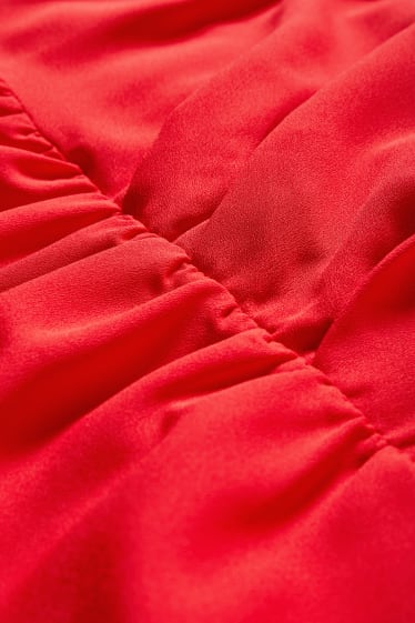 Dames - Fit & flare-jurk - gerecyclede stof - rood