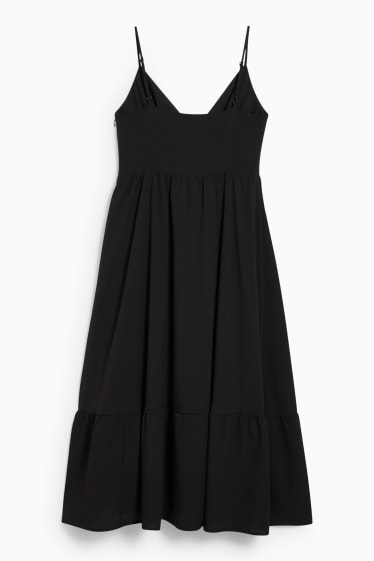Dames - Fit & flare-jurk - gerecyclede stof - zwart