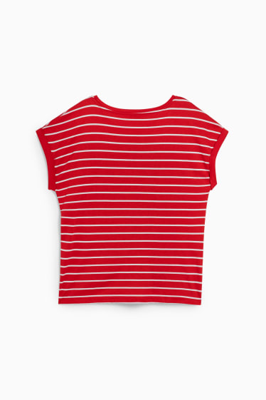 Dames - T-shirt - gestreept - rood