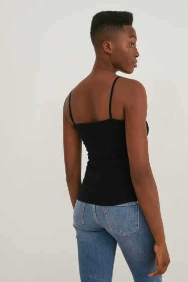 Damen - Multipack 2er - Basic-Top - schwarz