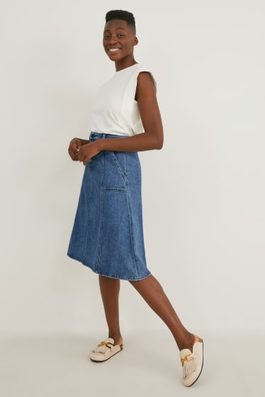 Women - Denim skirt - blue denim