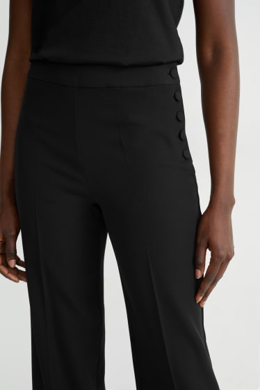 Dámské - Business kalhoty - high waist - černá