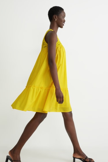 Damen - A-Linien Kleid - gelb