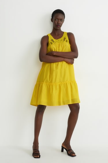 Damen - A-Linien Kleid - gelb
