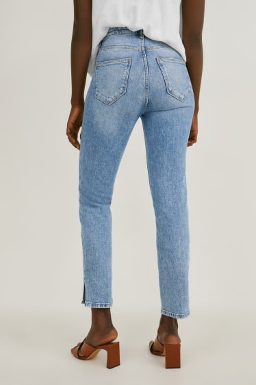 Femmes - Jean coupe droite - high waist - LYCRA® - jean bleu clair