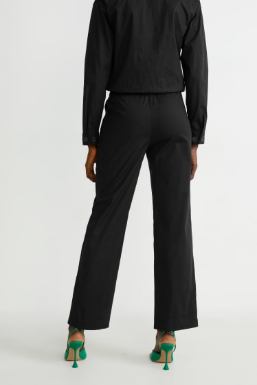 Kobiety - Spodnie materiałowe - wysoki stan - straight fit - czarny