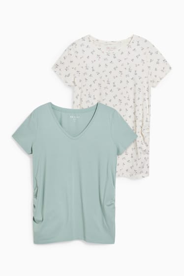Damen - Multipack 2er - Umstands-T-Shirt - LYCRA® - mintgrün