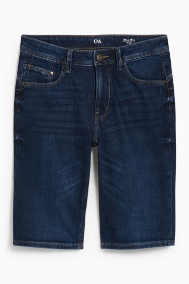 Damen - Jeans-Bermudas - Mid Waist - Push-up-Effekt - jeansblau
