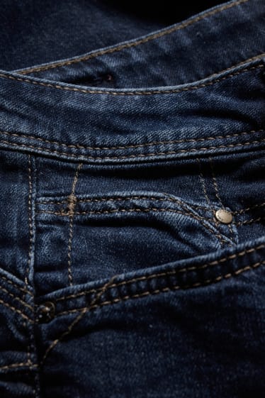 Damen - Jeans-Bermudas - Mid Waist - Push-up-Effekt - jeansblau