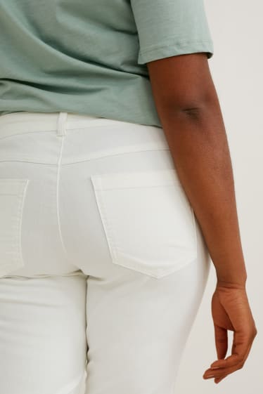 Dames - Capri jeans - mid waist - wit