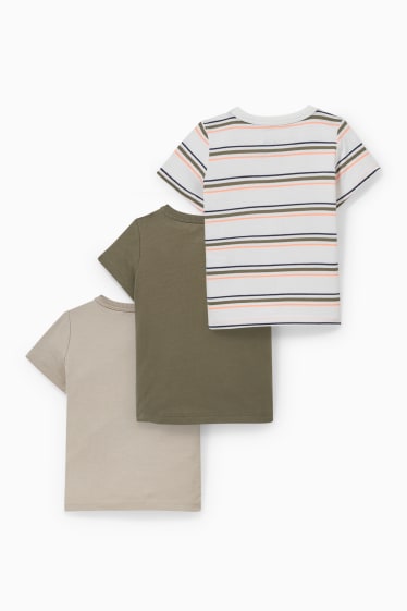 Babys - Multipack 3er - Baby-Kurzarmshirt - khaki