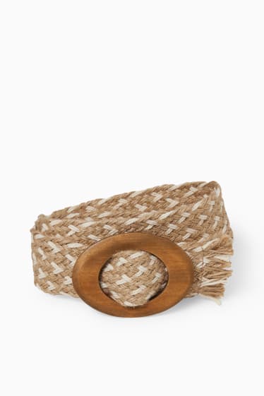 Femmes - Ceinture en jute - beige