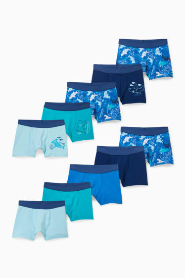 Kinderen: jongens - Set van 10 - boxershort - donkerblauw