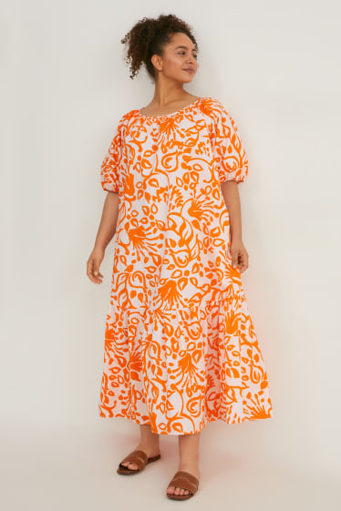 Women - A-line dress - orange