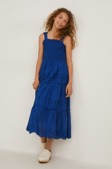 Kinder Mädchen - Kleid - dunkelblau