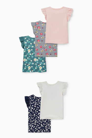 Kinder Mädchen - Multipack 5er - Kurzarmshirt - dunkelblau