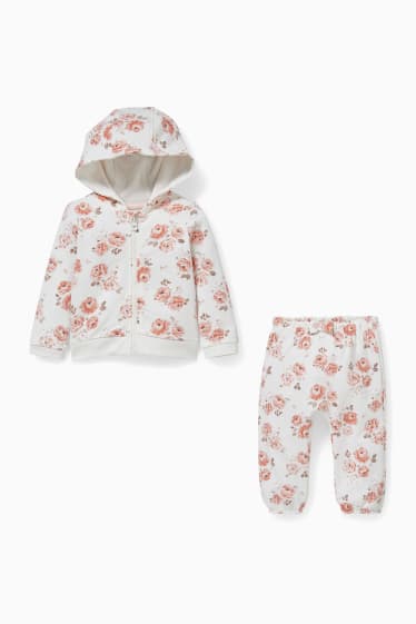 Babies - Set - baby hoodie and sweat shorts - 2 piece - white