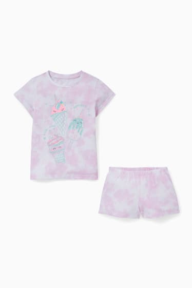 Kinder - Shorty-Pyjama - 2 teilig - rosa