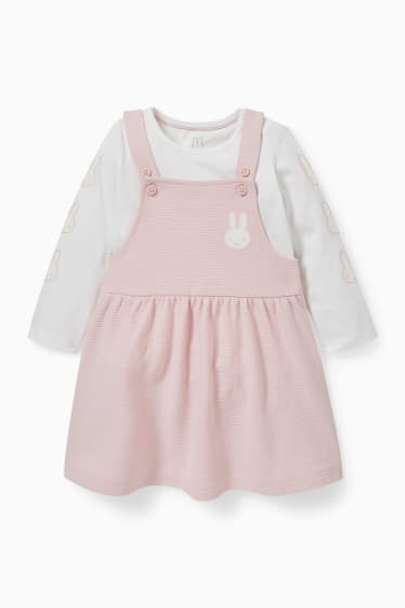 Babys - Nijntje - babyoutfit - 2-delig - wit / roze