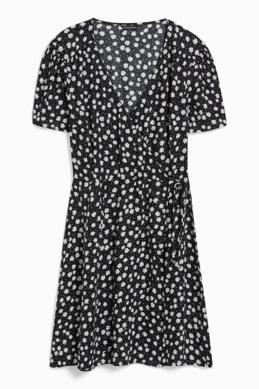 Teens & young adults - CLOCKHOUSE - wrap dress - floral - black