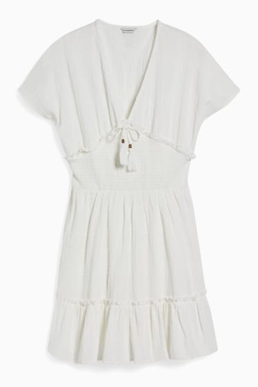 Damen - CLOCKHOUSE - Fit & Flare Kleid - weiss