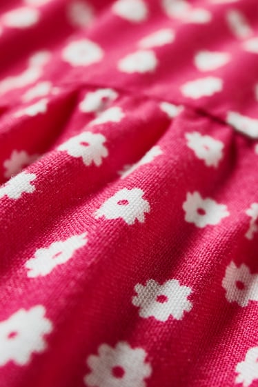 Damen - CLOCKHOUSE - Fit & Flare Kleid mit Knotendetail - geblümt - pink