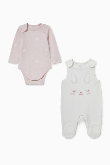 Bébés filles - Ensemble avec grenouillère - 2 pièces - rose