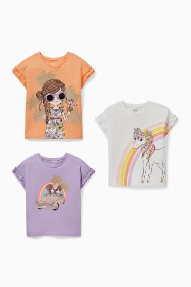 Enfants - Lot de 3 - T-shirts - abricot