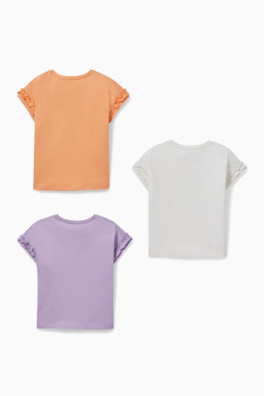 Dětské - Multipack 3 ks - tričko s krátkým rukávem - meruňková