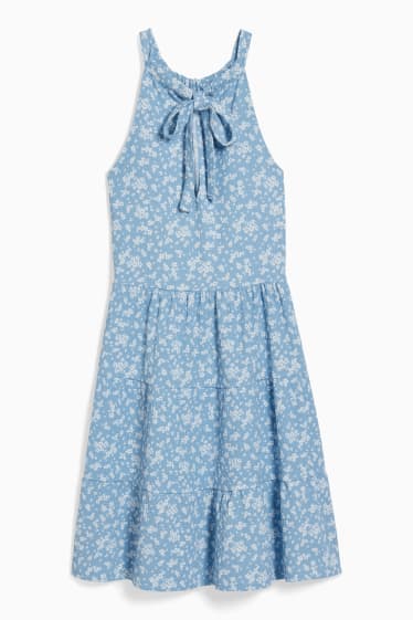 Kobiety - CLOCKHOUSE - sukienka fit & flare - w kwiatki - jasnoniebieski