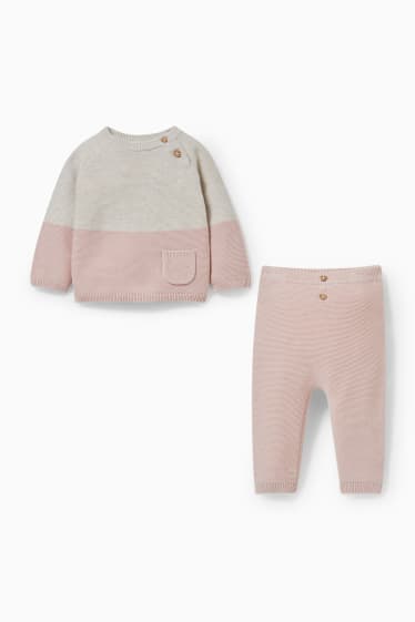 Miminka - Outfit pro miminka - 2dílný - světle růžová