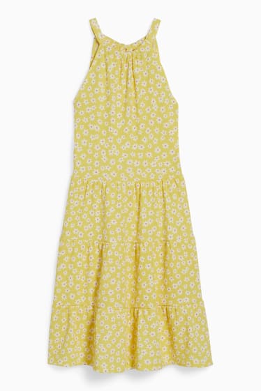 Dames - CLOCKHOUSE - fit & flare-jurk - gebloemd - geel