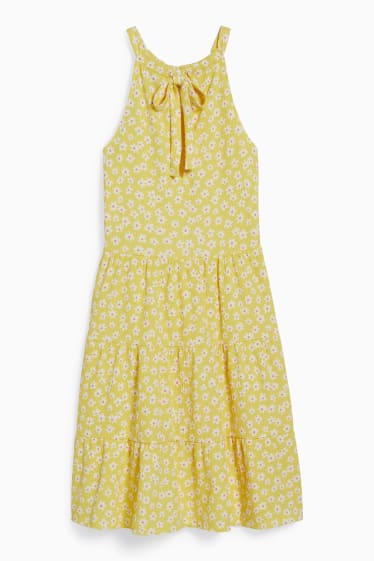 Kobiety - CLOCKHOUSE - sukienka fit & flare - w kwiatki - żółty