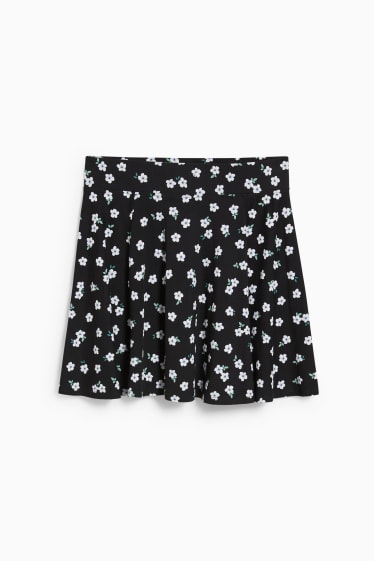 Jóvenes - CLOCKHOUSE - minifalda - de flores - negro