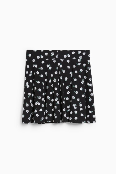 Jóvenes - CLOCKHOUSE - minifalda - de flores - negro