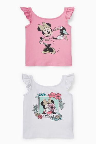 Niños - Pack de 2 - Minnie Mouse - tops - con brillos - blanco