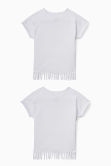 Enfants - Lot de 3 - Minnie Mouse - T-shirts - effet scintillant - blanc
