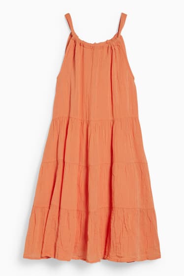 Nastolatki - CLOCKHOUSE - sukienka o linii A - pomarańczowy