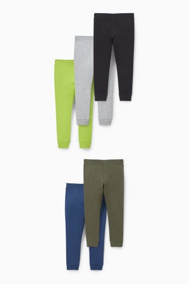 Kinderen: jongens - Set van 5 - joggingbroek - donkergroen