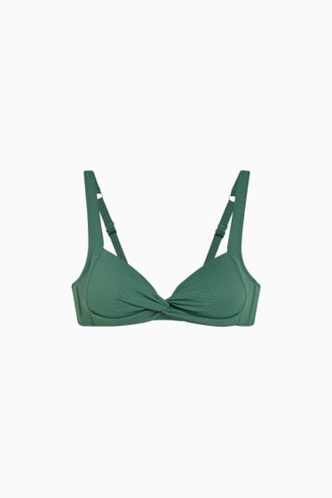 Donna - Reggiseno bikini con nodo - imbottito - LYCRA® XTRA LIFE™ - verde scuro