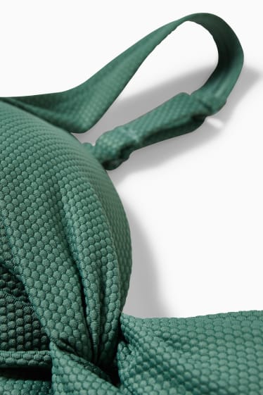 Femei - Top bikini cu nod - vătuit - LYCRA® XTRA LIFE™ - verde închis