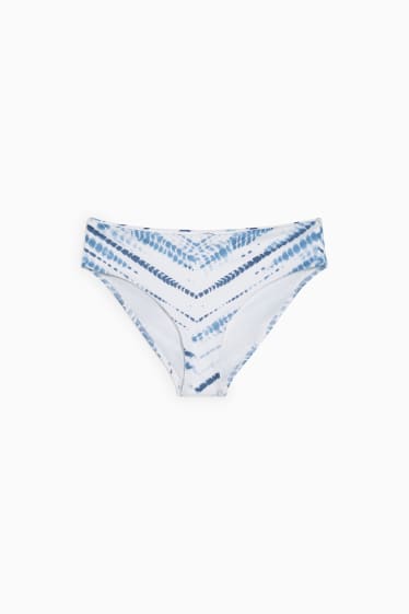 Damen - Bikini-Hose - Mid-Rise - LYCRA® XTRA LIFE™ - weiß / blau