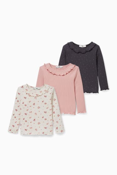 Children Girls - Multipack of 3 - long sleeve top - cremewhite